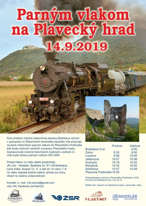 Parným vlakom na Plavecký hrad 14.9.2019