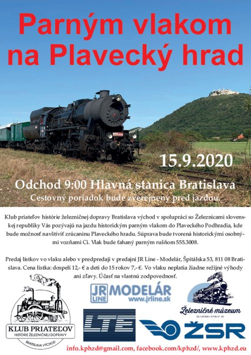 Parnm vlakom na Plaveck hrad 15.9.2020