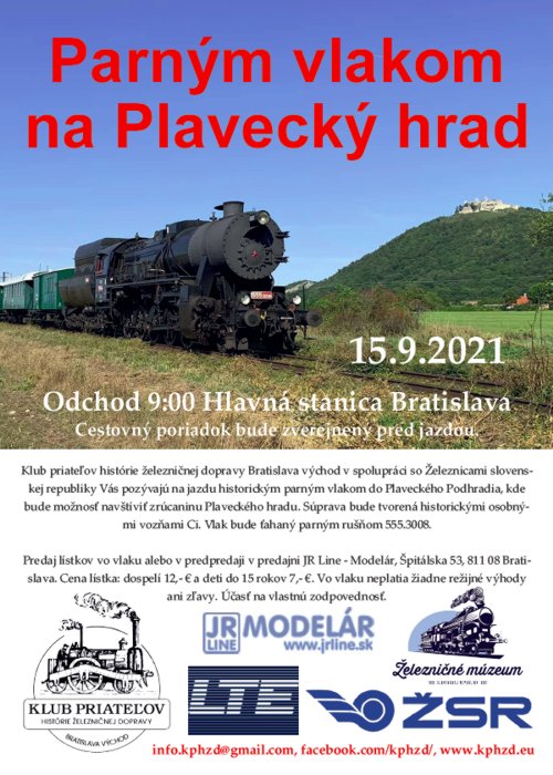 Parnm vlakom na Plaveck hrad 15.9.2021